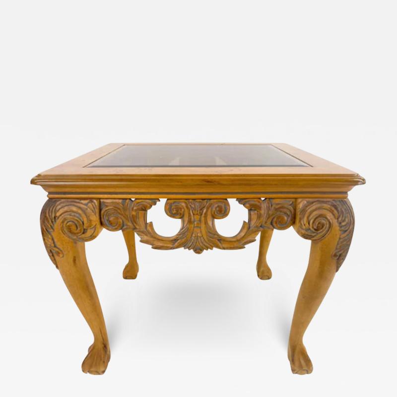 Chippendale Queen Ann Style Carved Wood Coffee or Cocktail Table