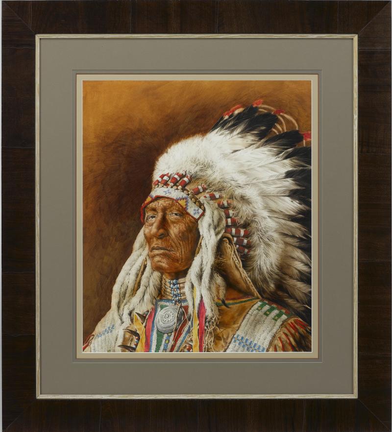 Chris Calle Legends of the West Indian Chief by Chris Calle Mixed Media Painting