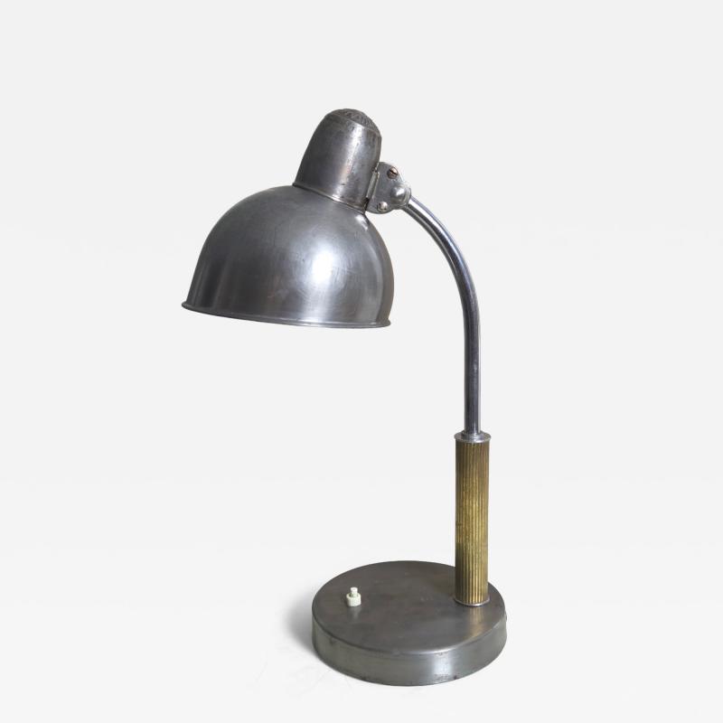 Christian Dell 1933 Pre War Bauhaus Kaiser Idell Natural Steel Model 6551 Desk Lamp Germany