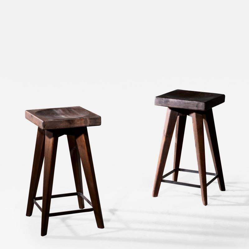 Christian Durupt Pair of Christian Durupt stools from Meribel France 1950s