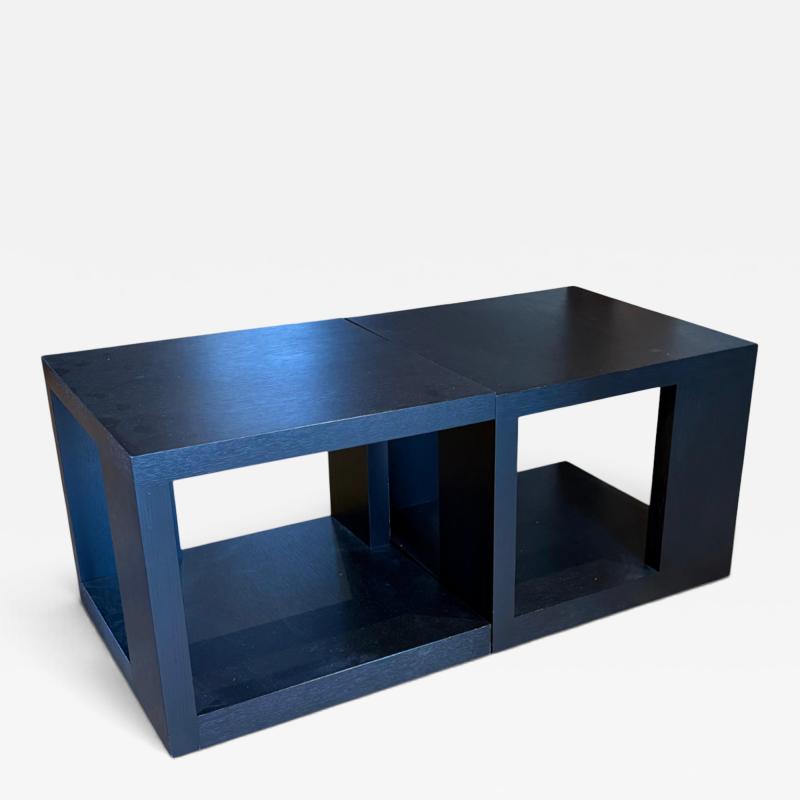 Christian Liaigre Set of 2 Christian Liaigre Pacha Side Tables Ebonized Oak