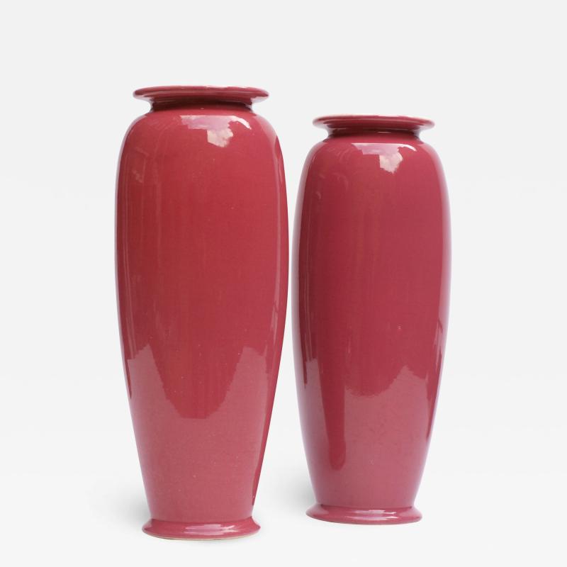 Christopher Dresser A Pair of Rose Glazed Christopher Dresser Vases by Ault Pottery 1890s