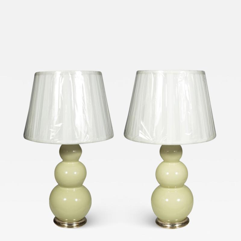 Christopher Spitzmiller Pair of Christopher Spitzmiller Triple Gourd Table Lamps