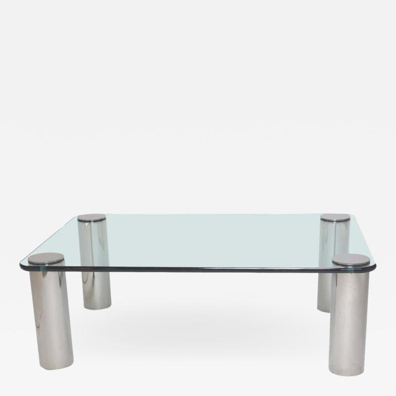 Chrome and Glass Coffee Table Leon Rosen for Pace