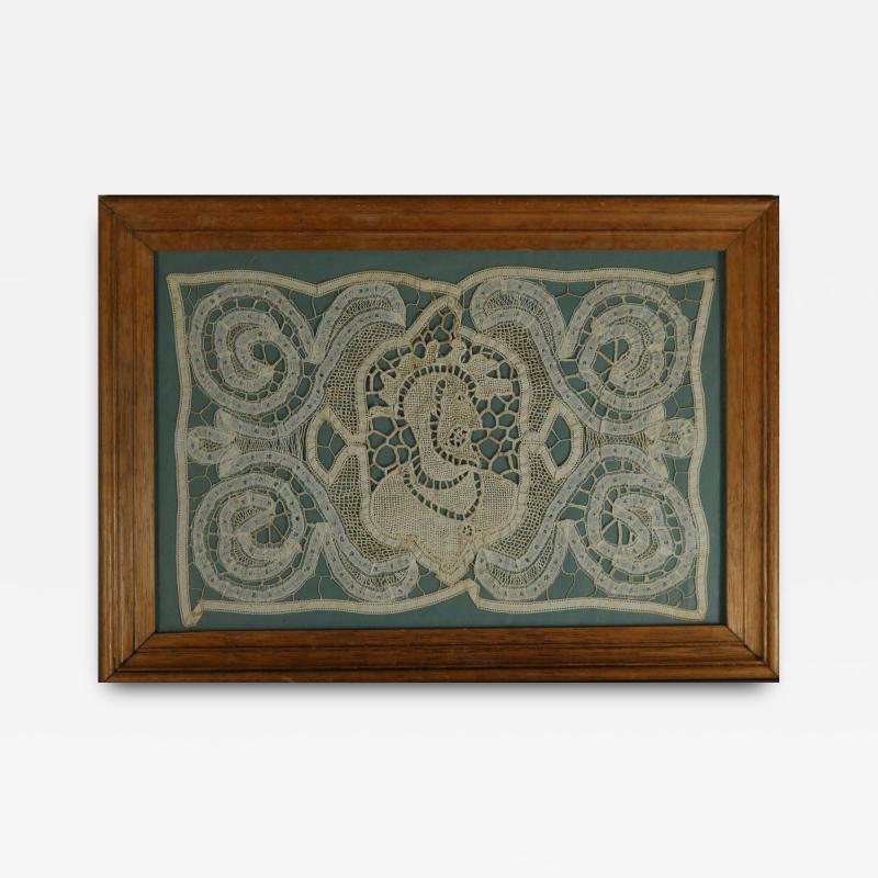 Circa 1700 Lace Embroidered Picture