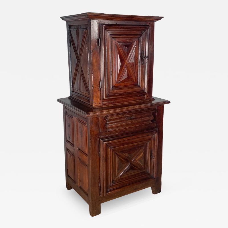 Circa 1700 Small Early French Buffet Deux Corps