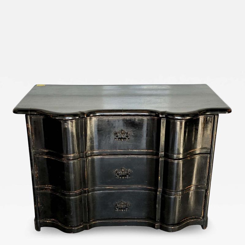 Circa 1730 Ebonized Louis XIV Arbalette Commode from Switzerland