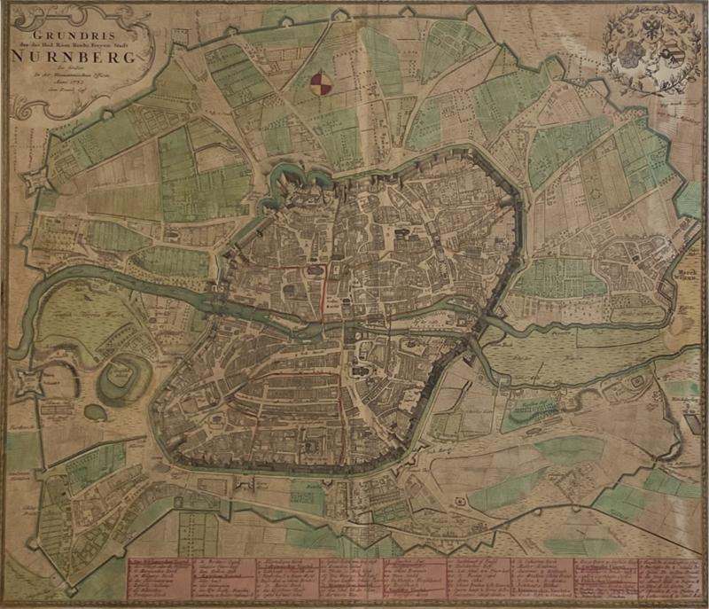 Circa 1732 Map of Nuremberg