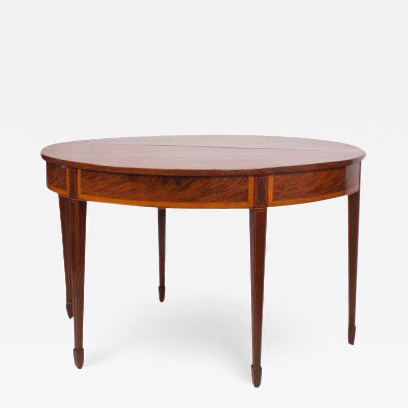 Circa 1780 Georgian English Mahogany Demi Lune Table