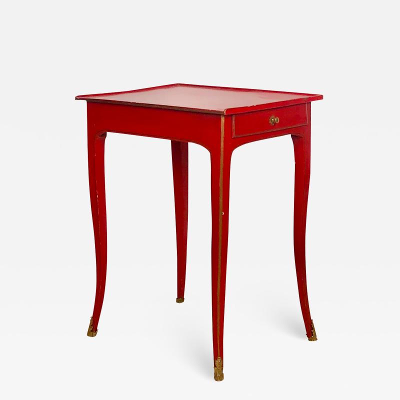Circa 1780 Louis XV Red Lacquered Side Table France