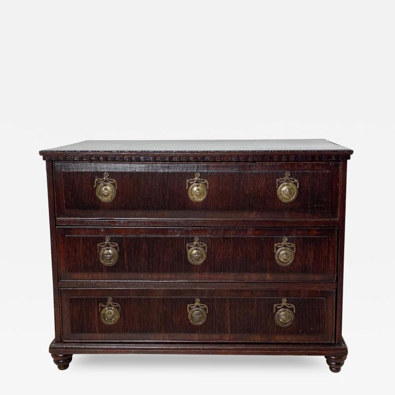 Circa 1790 Danish Neoclassical Oak Chest