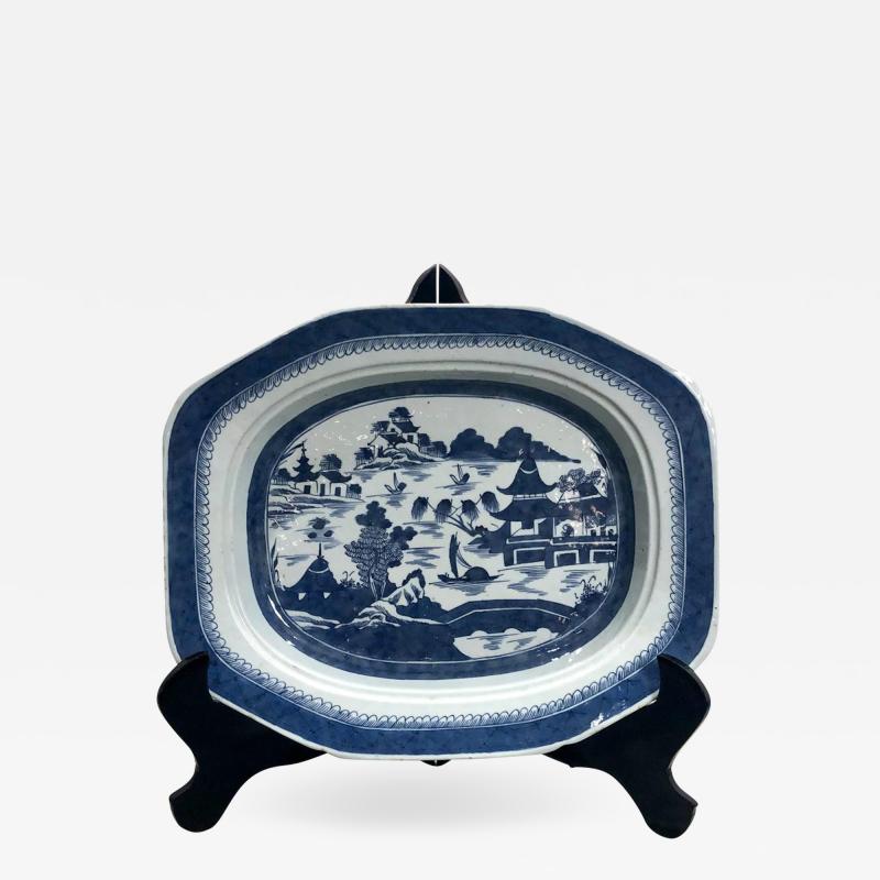 Circa 1830 Chinese Export Blue and White Platter