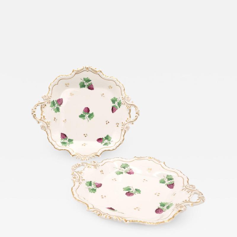 Circa 1830 English Porcelain Gilt Dessert Serving Pedestals A Pair