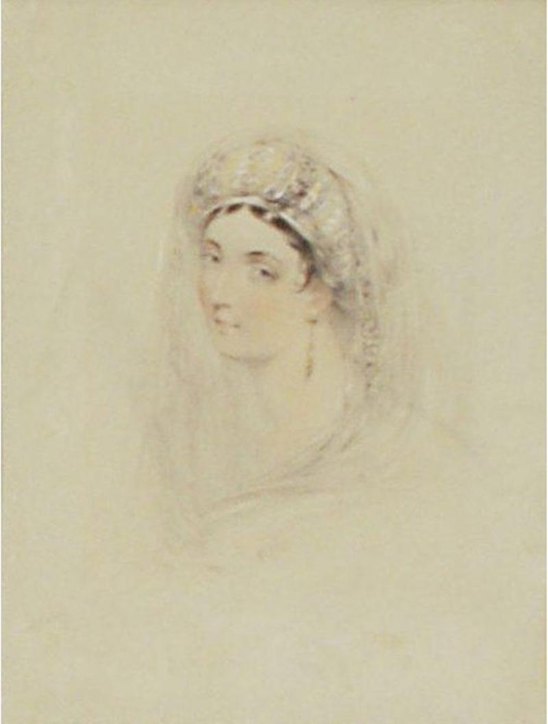 Circa 1830 Woman In Turban Drawing