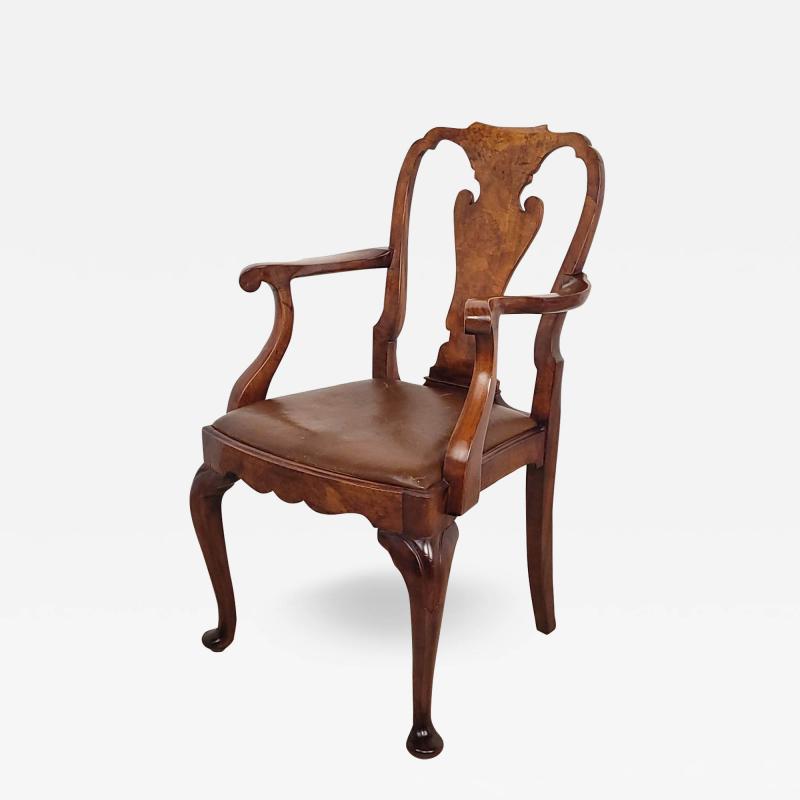 Circa 1880 George II Style Walnut Armchair England