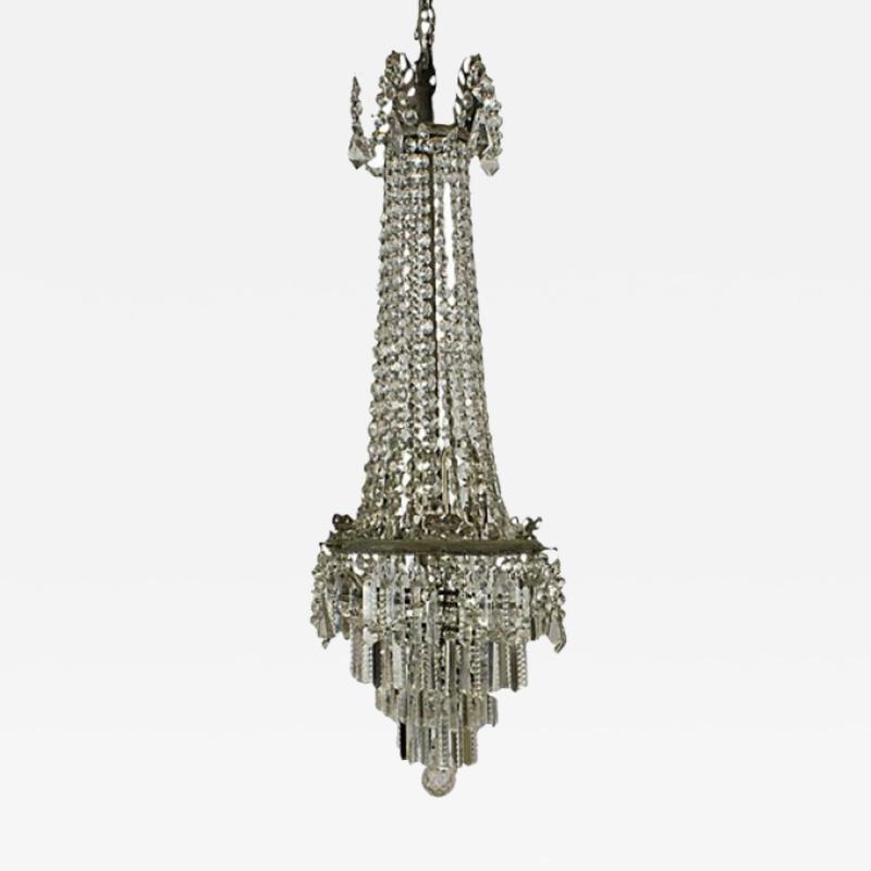 Circa 1900 Belle Epoque Crystal Pendant Light France