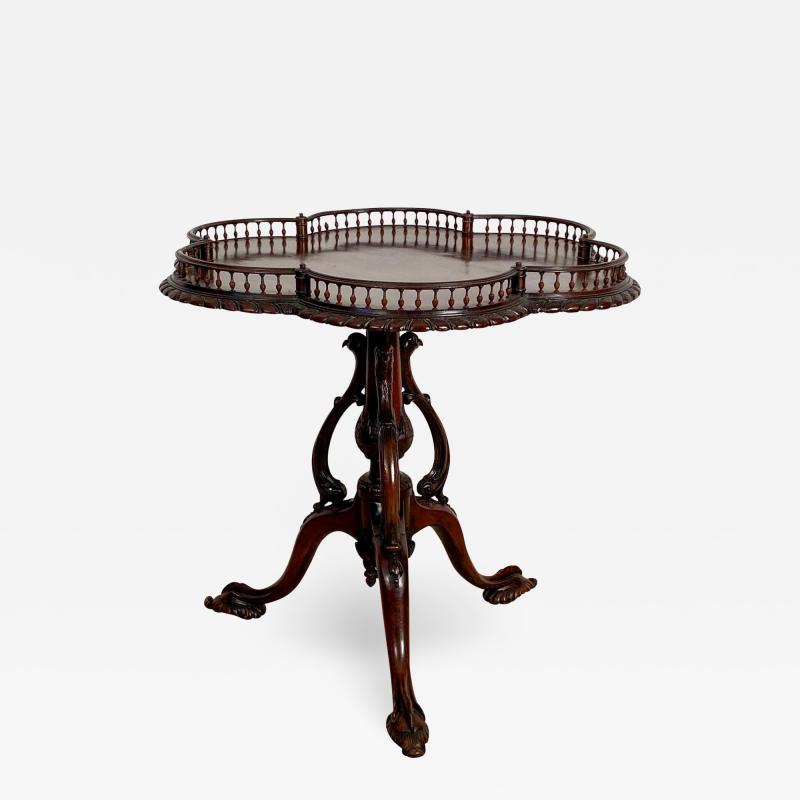 Circa 1900 Chinese Chippendale Gallery Tea Table England