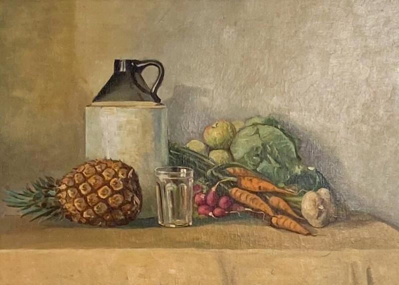 Circa 1930 Still Life Vintage Oil Painting USA