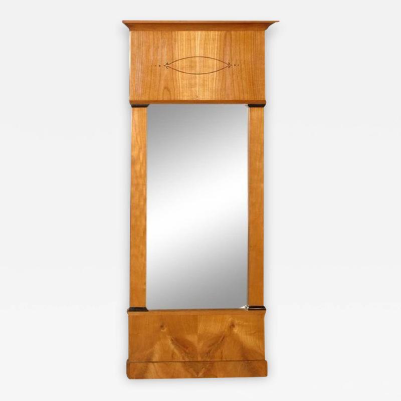 Circa Mid 18th Century Biedermeier Satin Birch Mirror Germany