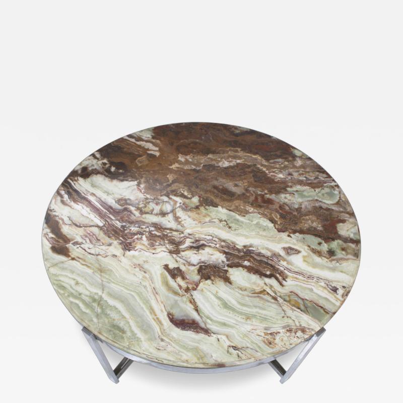 Circular Onyx Coffee Table with Steel Frame Italy