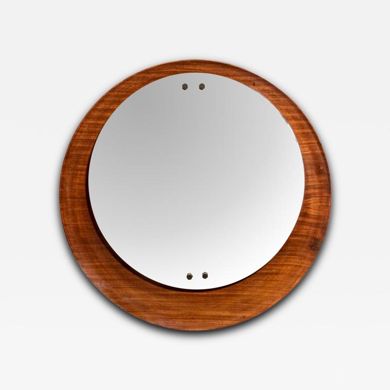 Circular teak plywood frame mirror by Stilcasa