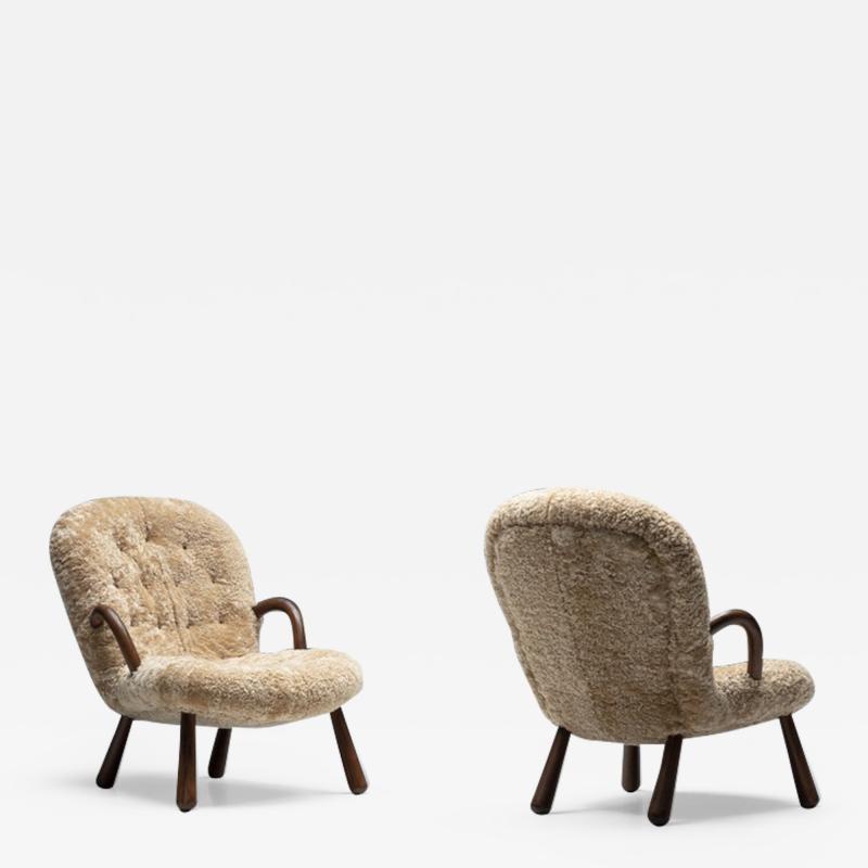 Clam Chair in Sheepskin by Philip Arctander 1944
