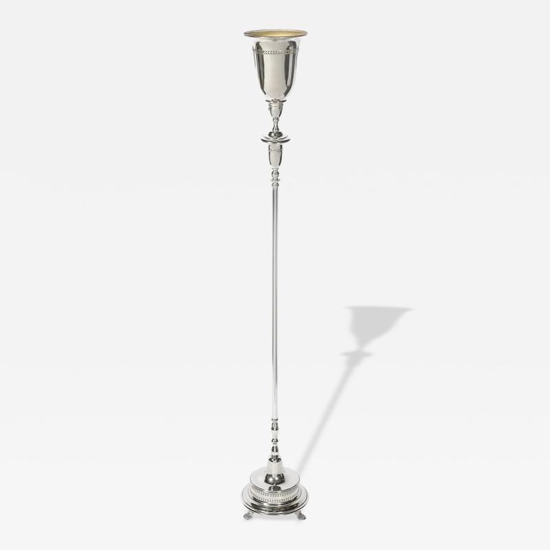 Classical Hollywood Regency Silvered Bronze Torchiere