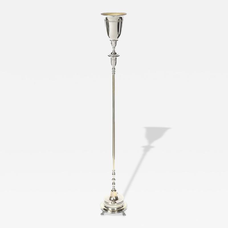 Classical Hollywood Regency Silvered Bronze Torchiere