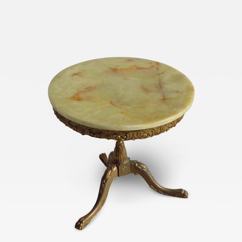 Classical Revival French Onyx Side Table