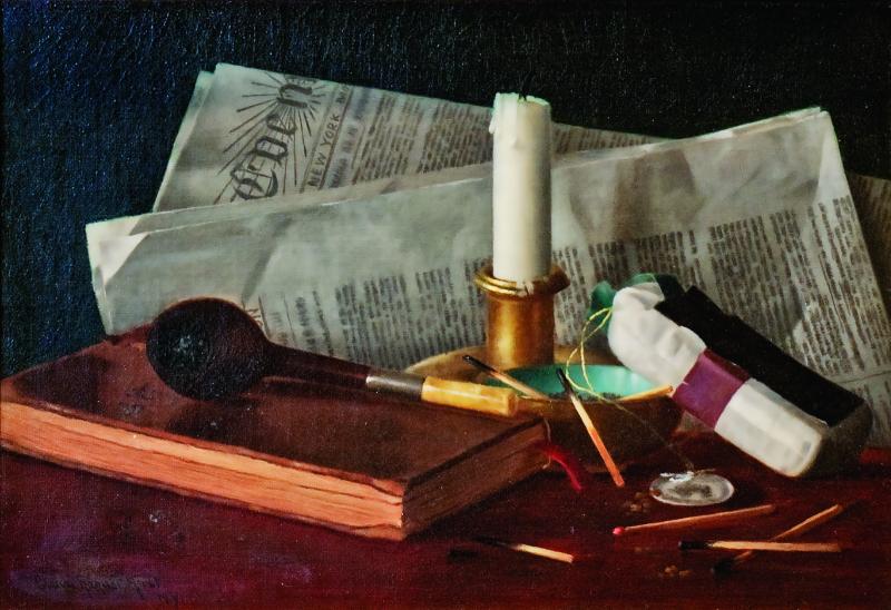 Claude Claudine Raguet Mrs W C Fitler Hirst Still Life with Newspaper Pipe 