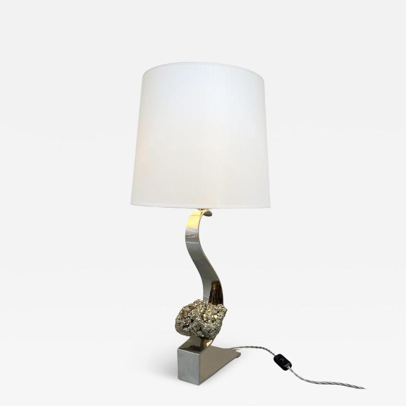 Claude De Muzac Pyrite table lamp by Claude de Muzac Paris France circa 1970
