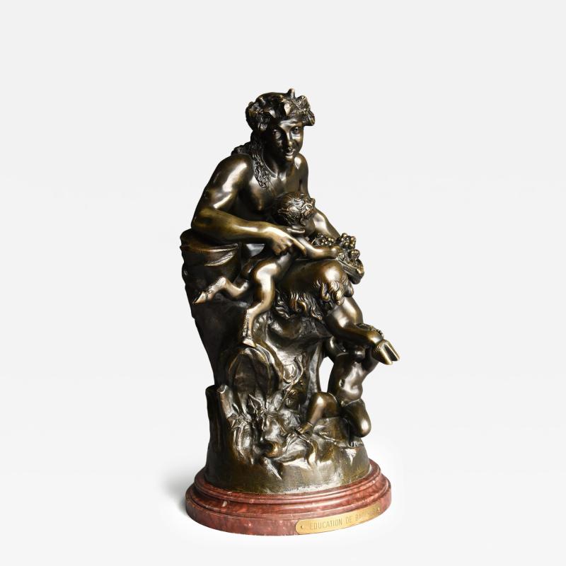 Claude Michel Clodion Large mid 19thc bronze Satyr and faun group
