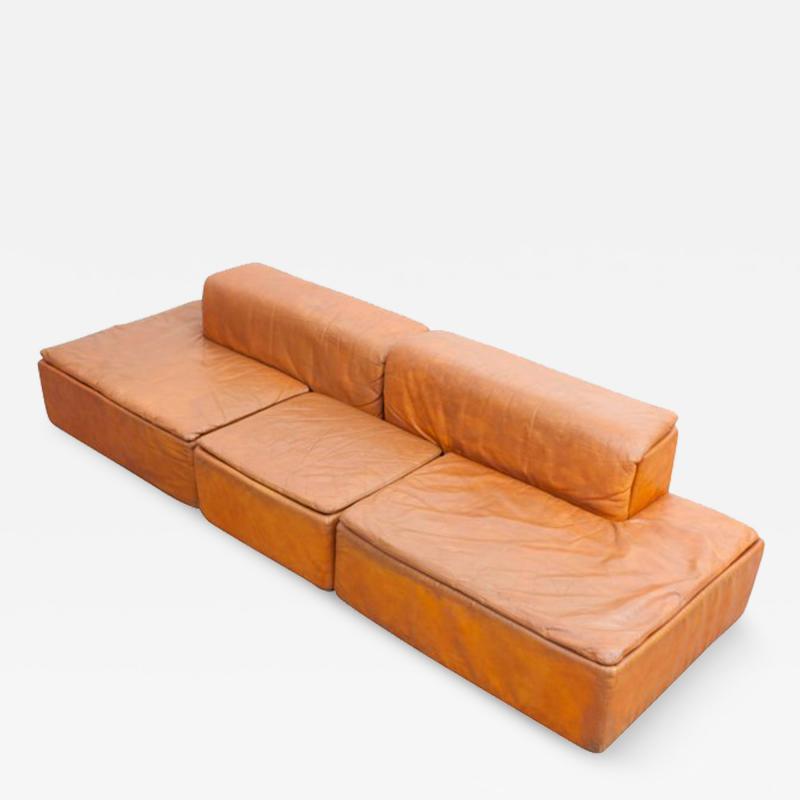 Claudio Salocchi Modular Set of Paione Leather Sofa s by Claudio Salocchi for Sormani