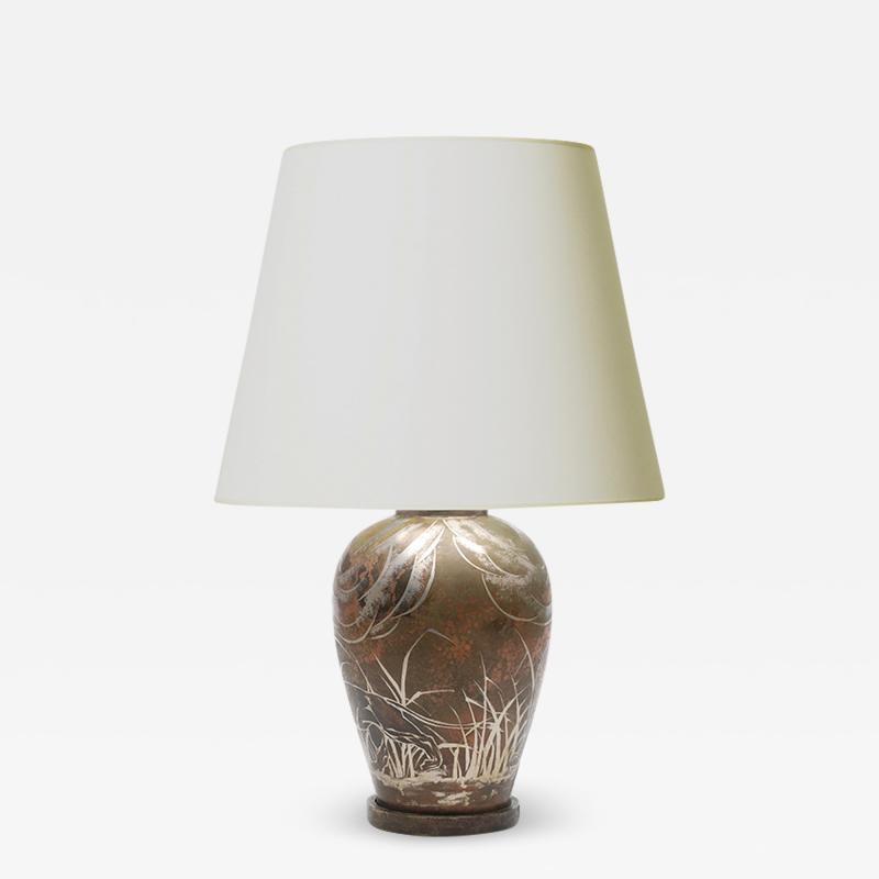 Claudius Linossier Fine Art Deco Table Lamp in the Manner of Claudius Linossier