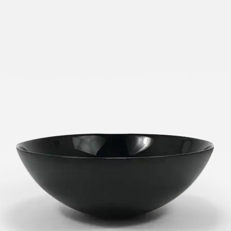 Claus Josef Riedel Riedel x Mesa Design Large Black Centerpiece Glass Bowl Post Modern Italy 1980