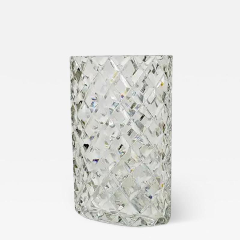Claus Josef Riedel Sparkling Facetted Crystal Glass Vase by Claus Josef Riedel Austria 1970s