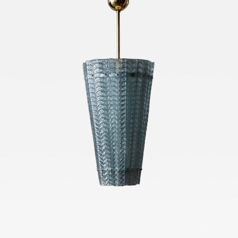 Clear Blue Murano Glass Lantern
