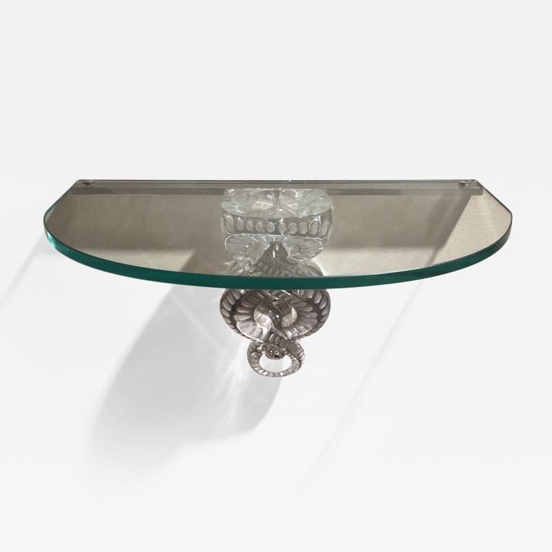 Clear Crystal S ville Demi Lune Console by Lalique France