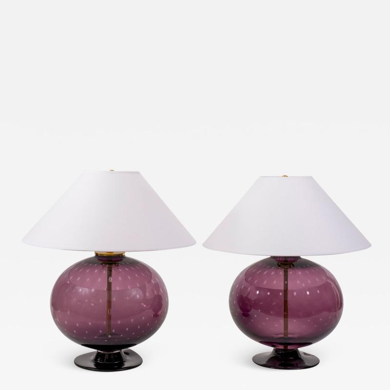 Clear Purple Color Glass Lamp