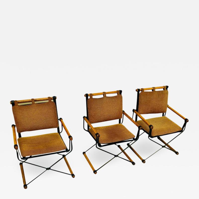 Cleo Baldon Three Cleo Baldon Wrought Iron Campaign Armchairs for Terra circa 1965