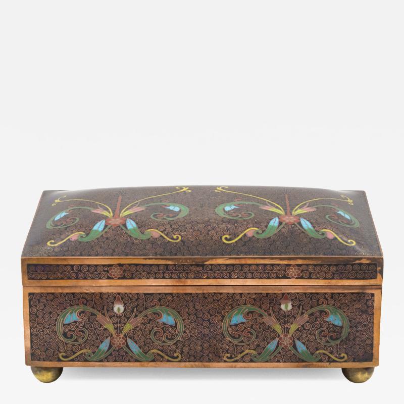 Cloisonn Enamel Box with Floral and Scrollwork Decoration Late 19th Century