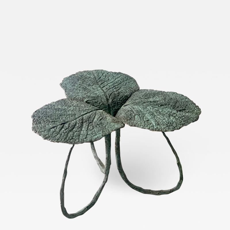 Clotilde Ancarani CLOVER TABLE Bronze side table with green patina