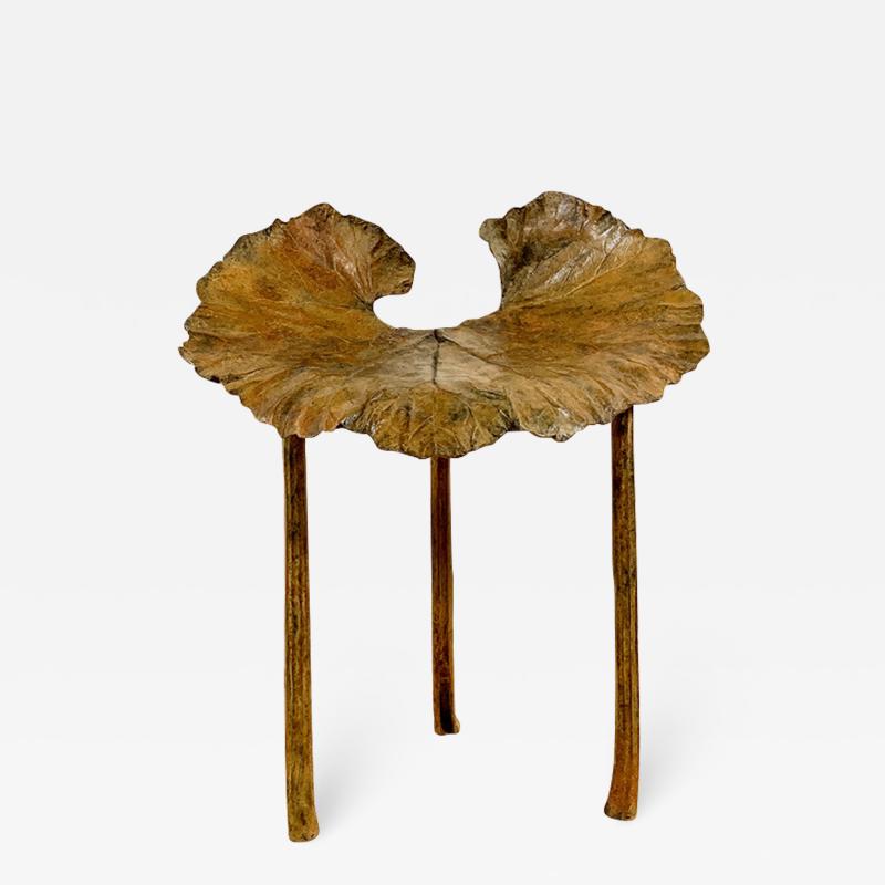 Clotilde Ancarani FOLLIA Bronze stool with brown patina