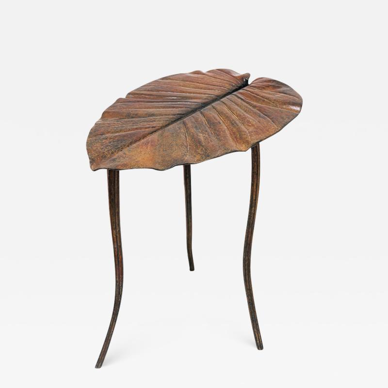 Clotilde Ancarani FOLLIA OVALE Bronze side table with brown patina