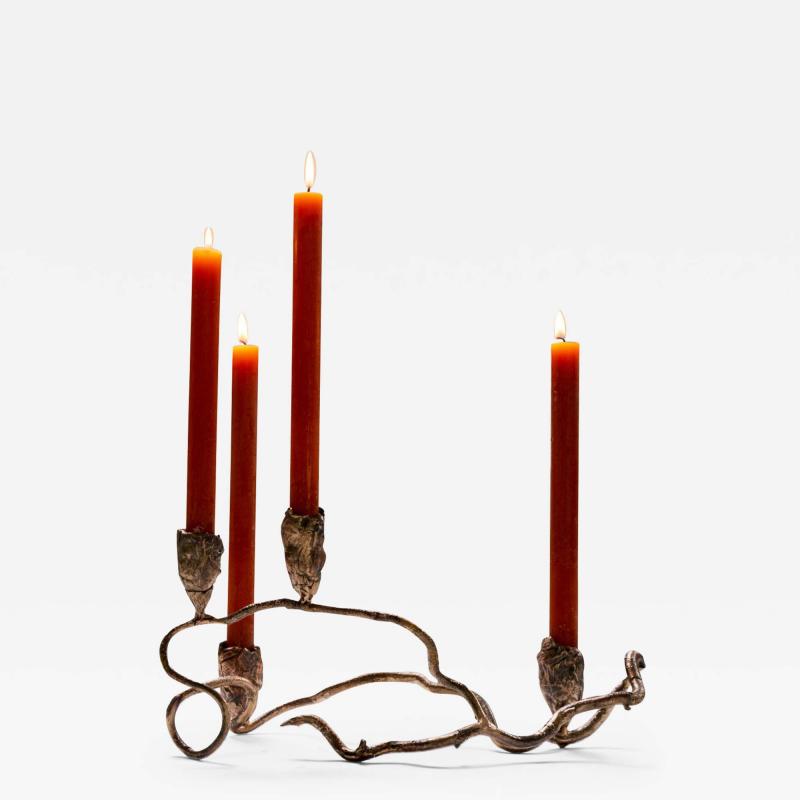 Clotilde Ancarani TORTUOUS 4 CANDLES Bronze candleholder