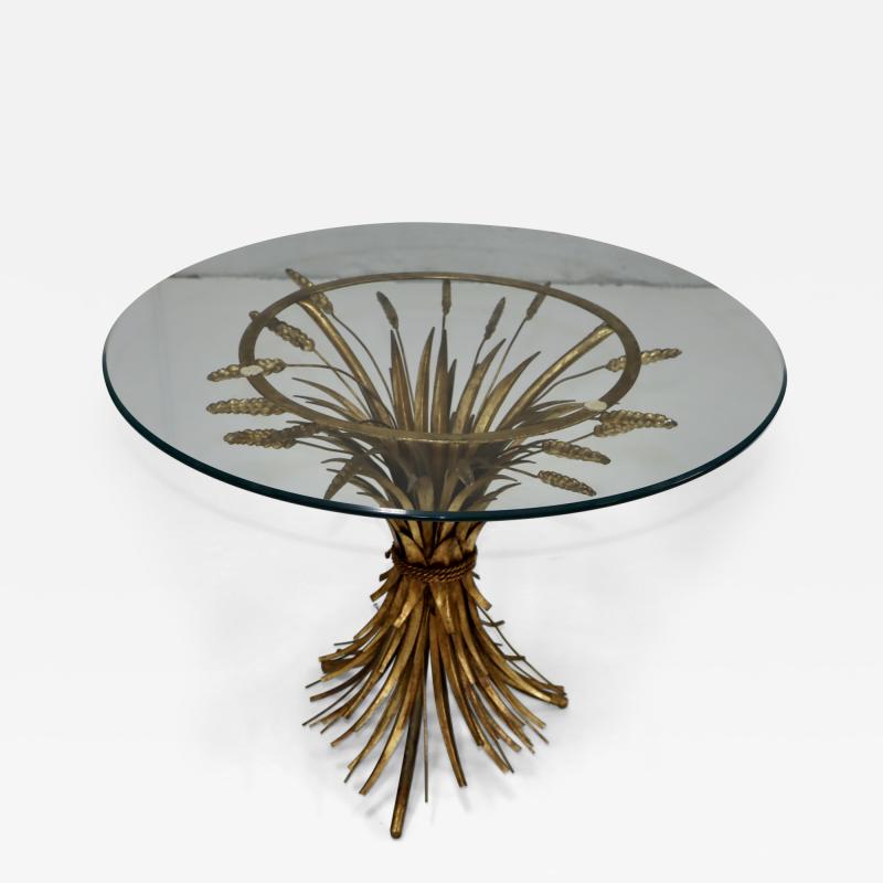 Coco Chanel 1960s Coco Chanel Style Sheaf of Wheat Gilt Side Table