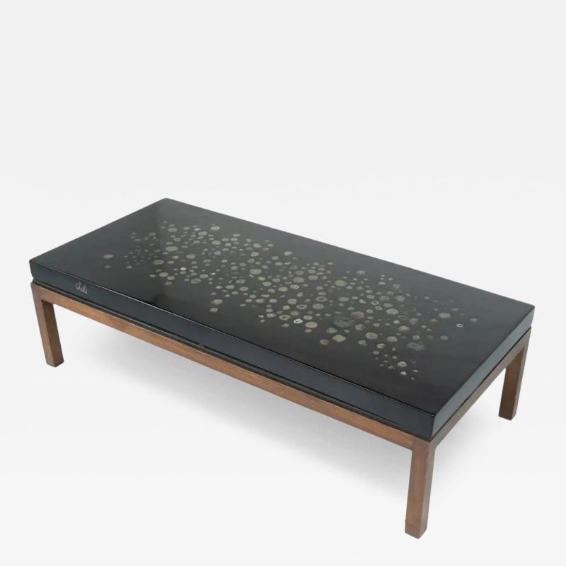Coffee Table by Ado Chale Resin and Marcassite Belgium 1960s
