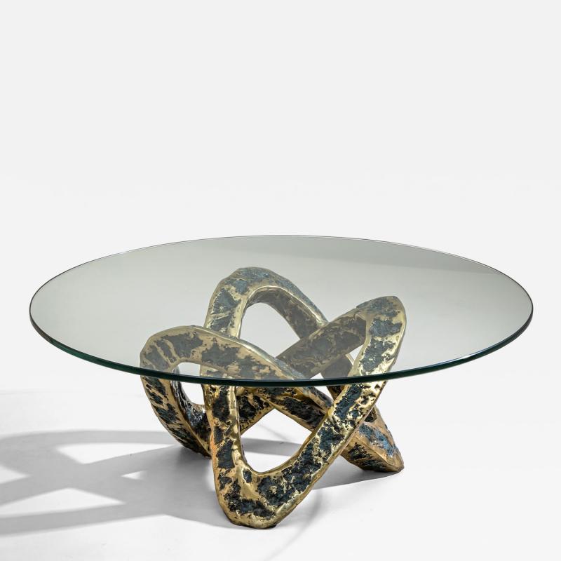 Coffee Table with Bronze Base Late 20th Century