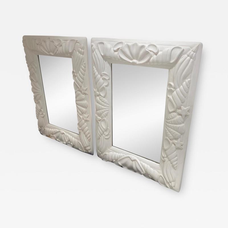 Colette Gueden Colette Gueden Riviera style awesome pair of shell ornate mirrors