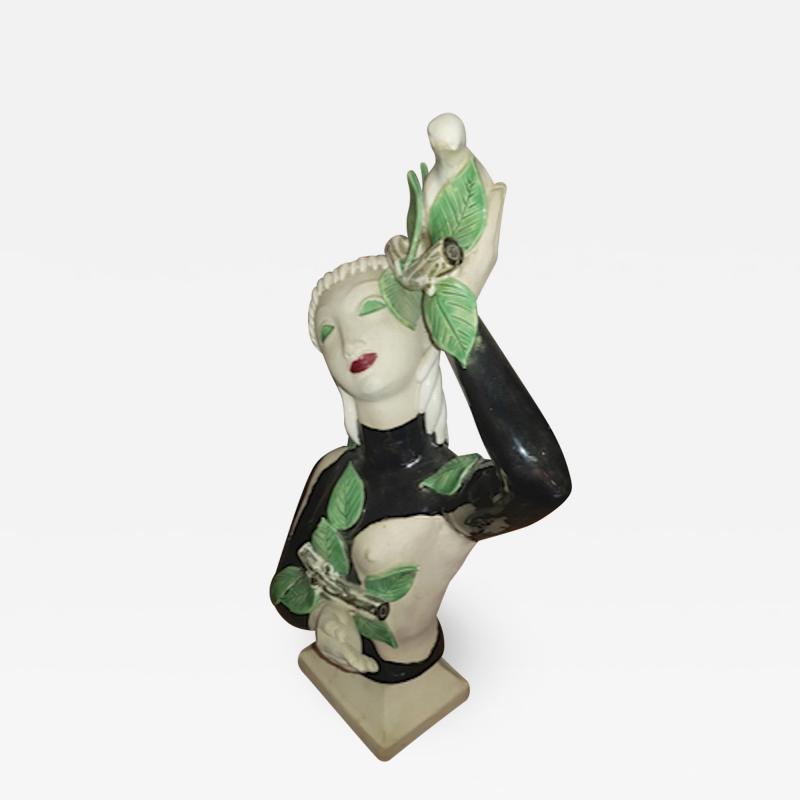 Colette Gueden Colette Gueden for Primavera charming Parisienne a la colombe ceramic bust